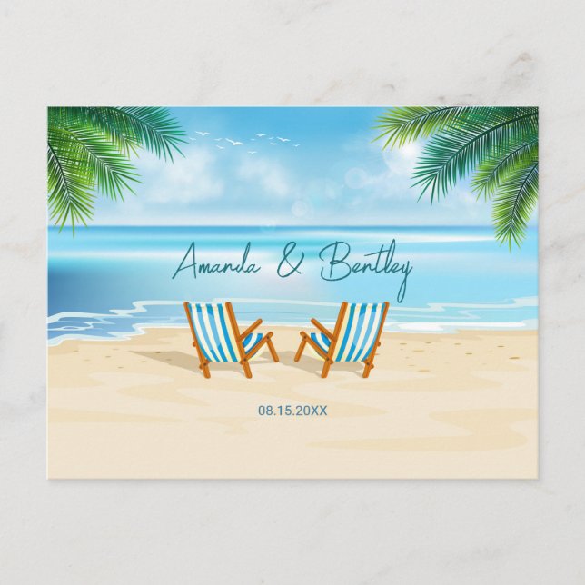Beach Chairs Response RSVP Postcard (Front)