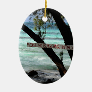 Beach Chairs Rum Point Grand Cayman Ceramic Tree Decoration