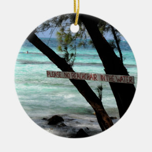 Beach Chairs Rum Point Grand Cayman Ceramic Tree Decoration