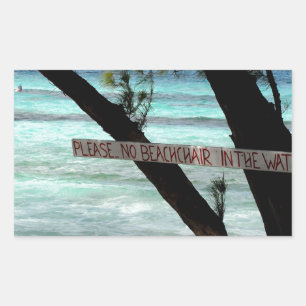 Beach Chairs Rum Point Grand Cayman Rectangular Sticker