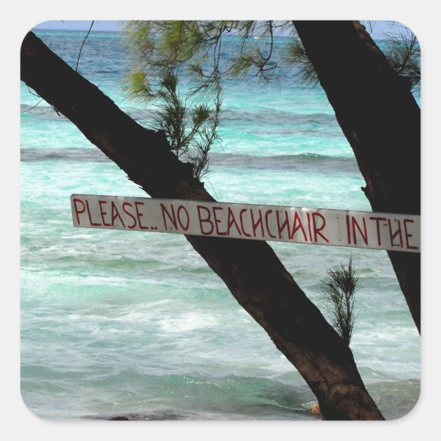 Beach Chairs Rum Point Grand Cayman Square Sticker (Front)