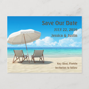 Beach Chairs Save the Date Card