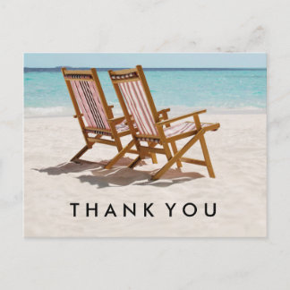 Beach Chairs Thank You Postcard