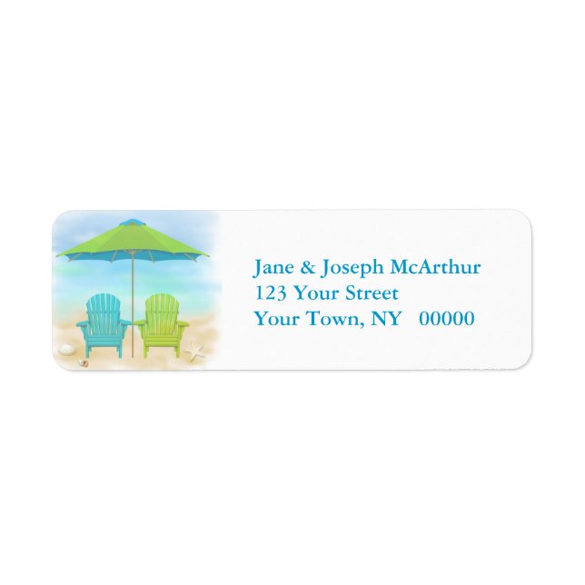 Beach Chairs, Umbrella, Beach (Front)