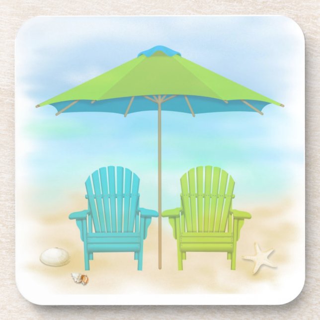 Beach Chairs, Umbrella, Beach Coaster (Front)