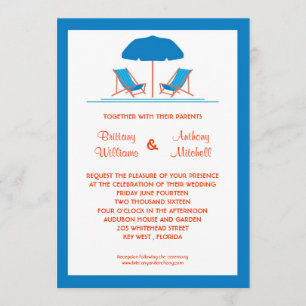 Beach Chairs Wedding Invitation
