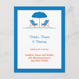 Beach Chairs Wedding Reception Card