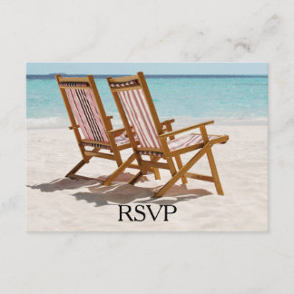 Beach Chairs Wedding RSVP Card