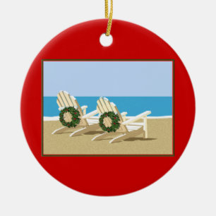 Beach Chairs & Wreaths Ceramic Tree Decoration