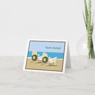 Beach Chairs & Wreaths Holiday Card