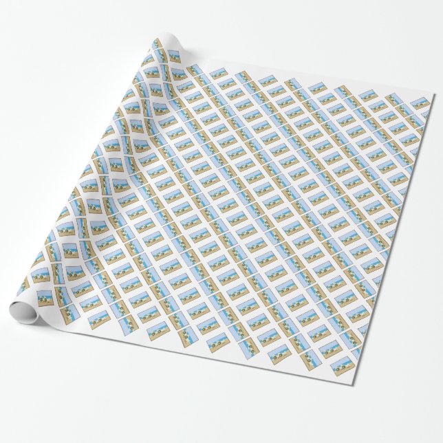 Beach Chairs & Wreaths Wrapping Paper (Unrolled)