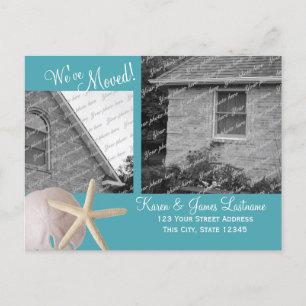 Beach Change of Address with Photo Announcement Postcard