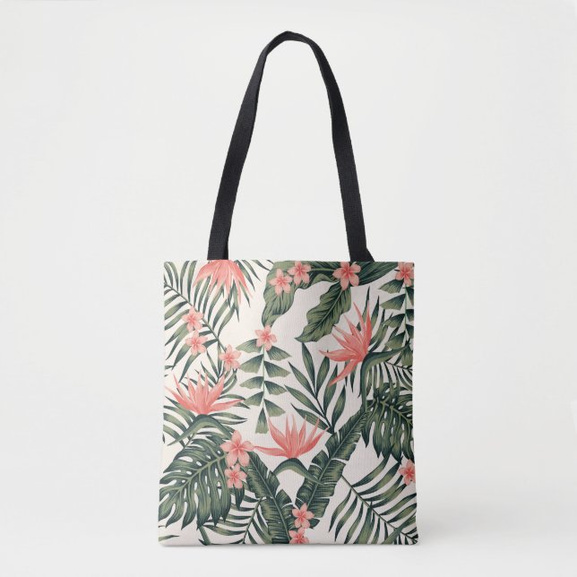 Beach cheerful seamless pattern wallpaper of tropi tote bag (Front)
