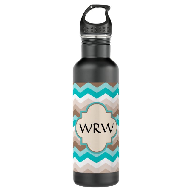 Beach Chevron Zigzag Monogram 710 Ml Water Bottle (Front)