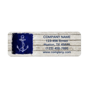 beach chic wood nautical navy blue anchor