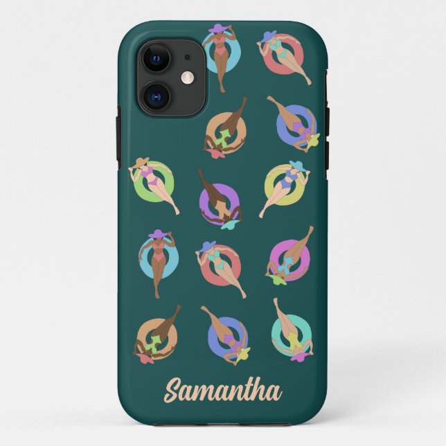 Beach Chillin Girls Personalisation Text Case-Mate iPhone Case (Back)