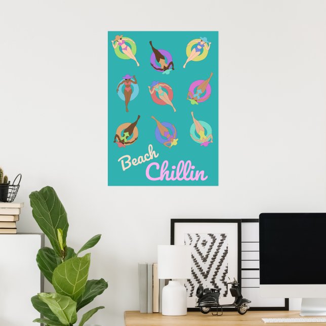 Beach Chillin Girls Poster (Home Office)