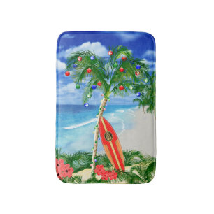 Beach Christmas Bath Mat