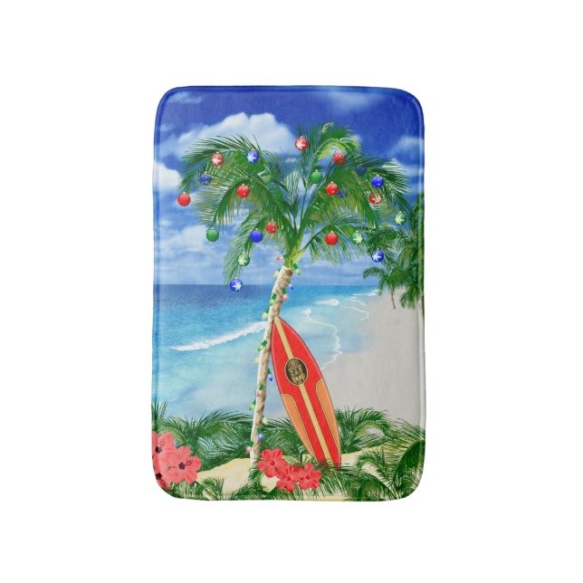 Beach Christmas Bath Mat (Front Vertical)