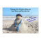 Beach Christmas Card-Sand Sculpture Snowman - flat