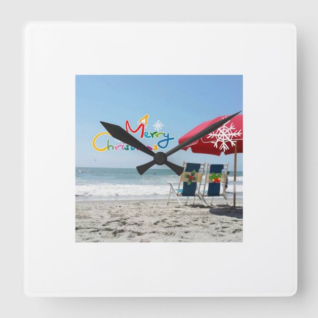 BEACH CHRISTMAS CHRISTMAS CLOCK (Front)