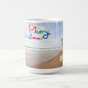 BEACH CHRISTMAS CHRISTMAS CLOCK COFFEE MUG