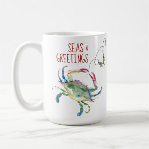 Beach Christmas Crab Coffee Mugs