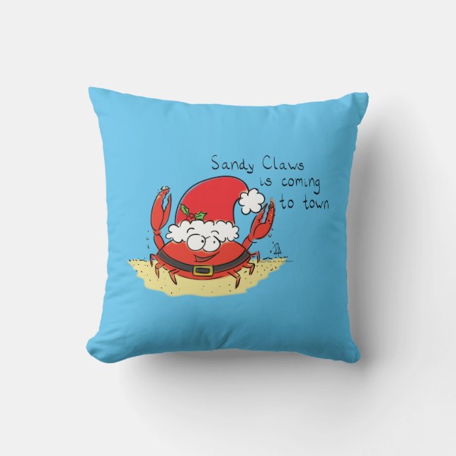 Beach Christmas Crab Cushion (Front)