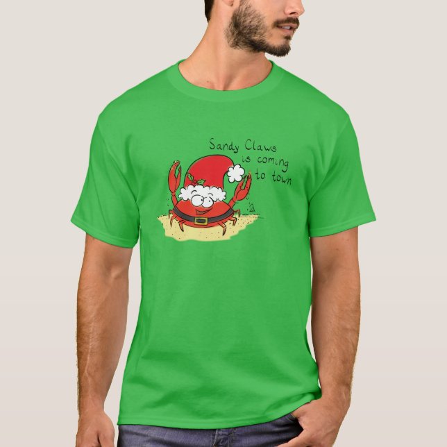 Beach Christmas Crab T-Shirt (Front)