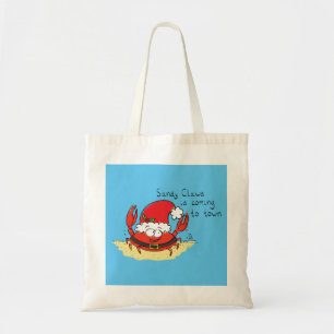Beach Christmas Crab Tote Bag