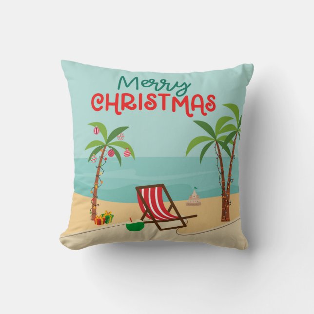 Beach Christmas Cushion (Front)