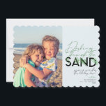 Beach Christmas Dashing Through The Sand Photo Holiday Card<br><div class="desc">A modern holiday card with a simple minimal message that reads "dashing through the sand" with palms combined with handwritten typography. Personalise with your names and favourite picture.  

Image by Vitolda Klein on Unsplash</div>