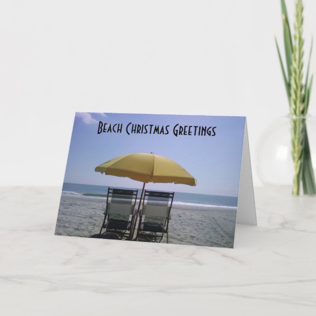 BEACH CHRISTMAS GREETINGS HOLIDAY CARD (Front)