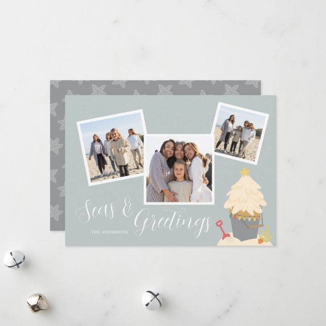 Beach Christmas Holiday Card (Front/Back In Situ)