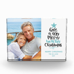 Beach Christmas Holiday Photo Block