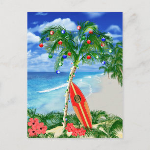 Beach Christmas Holiday Postcard