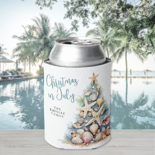 Beach Christmas In July Can Cooler