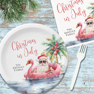 Beach Christmas In July Paper Plate
