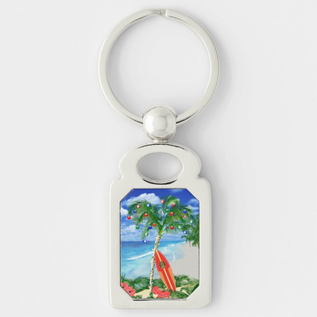 Beach Christmas Key Ring (Front)