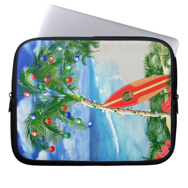 Beach Christmas Laptop Sleeve (Front)