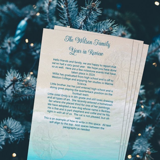 Beach Christmas Letter Template Stationery (Creator Uploaded)