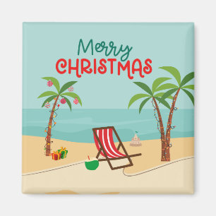 Beach Christmas Magnet