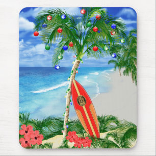 Beach Christmas Mouse Mat