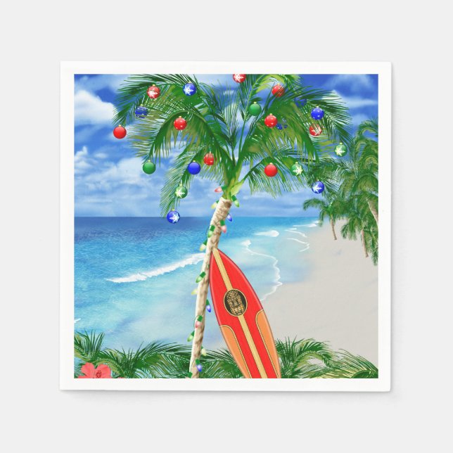 Beach Christmas Napkin (Front)