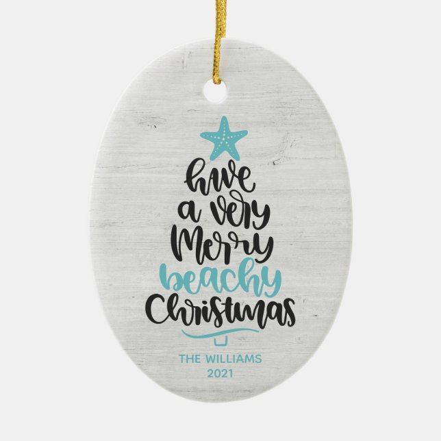 Beach Christmas Ornament (Front)
