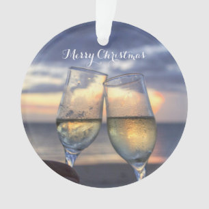 Beach Christmas Ornaments Acrylic Sunset