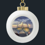 Beach Christmas Ornaments Ball Sunset<br><div class="desc">Beach Christmas ornaments - Christmas ball ornaments with sunset and customisable text Merry Christmas</div>
