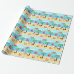 Beach Christmas Party Wrapping Paper<br><div class="desc">Fun,  Christmas party at the beach.</div>