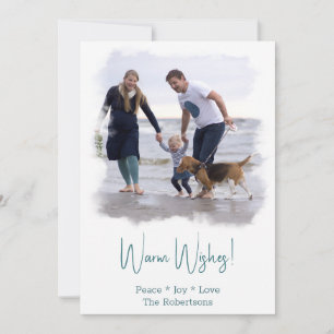 Beach Christmas Photo Card Watercolor Painting