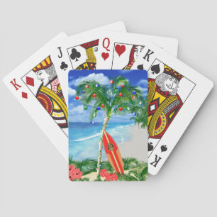 Beach Christmas Playing Cards